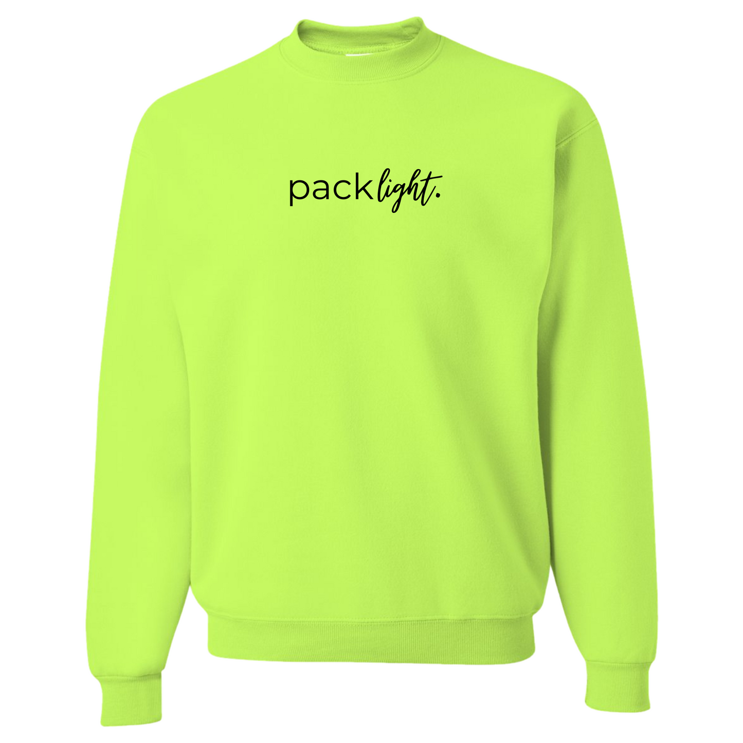 sol rise essentials neon green crewneck sweatshirt pack light affirmation mental health
