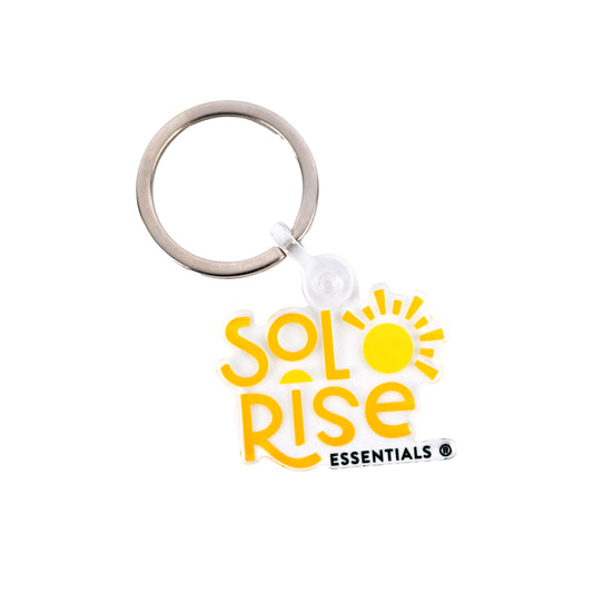 sol rise essentials orange logo keychain