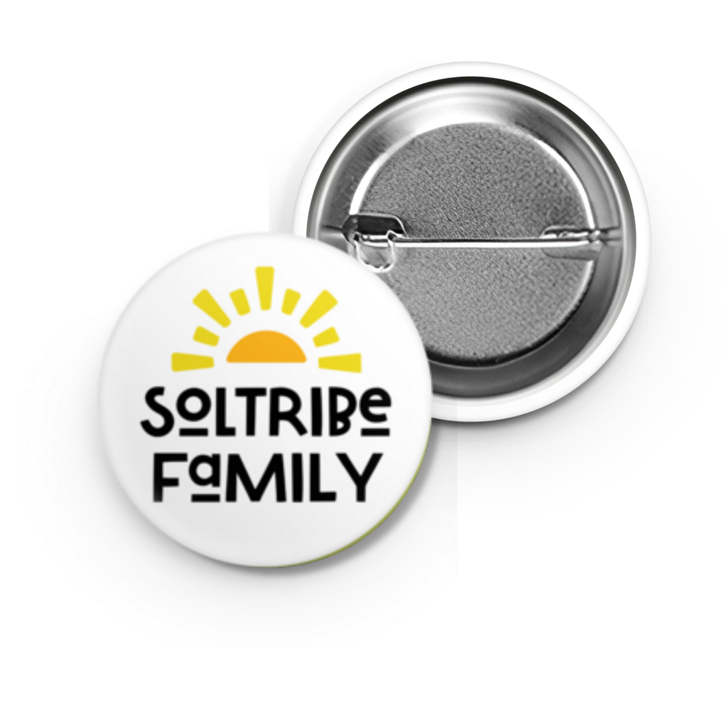 soltribe family sol rise essentials mental health merch and apparel pin button back