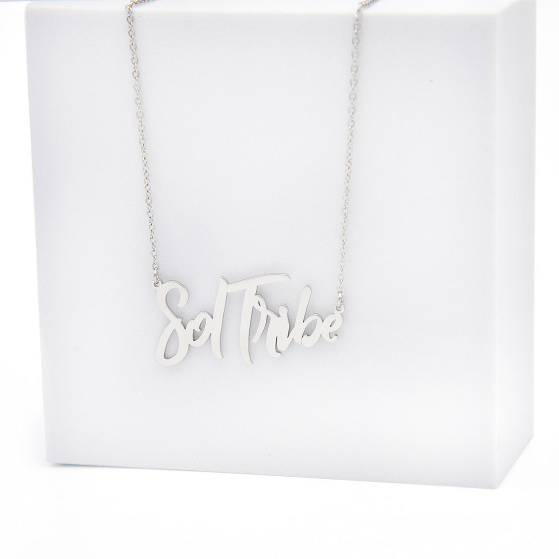 silver soltribe affirmation necklace from sol rise essentials