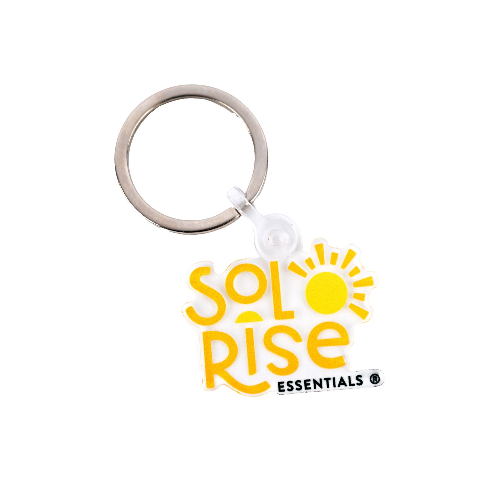 sol rise essentials orange logo keychain 