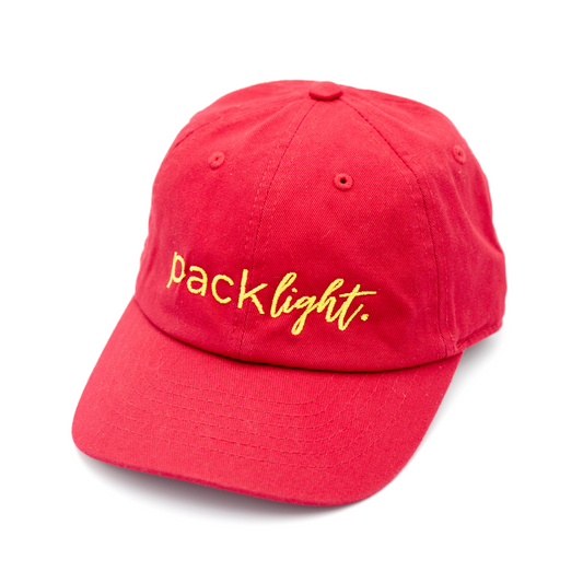 youth kids pack light affirmation dad hat cap red and yellow embroidery