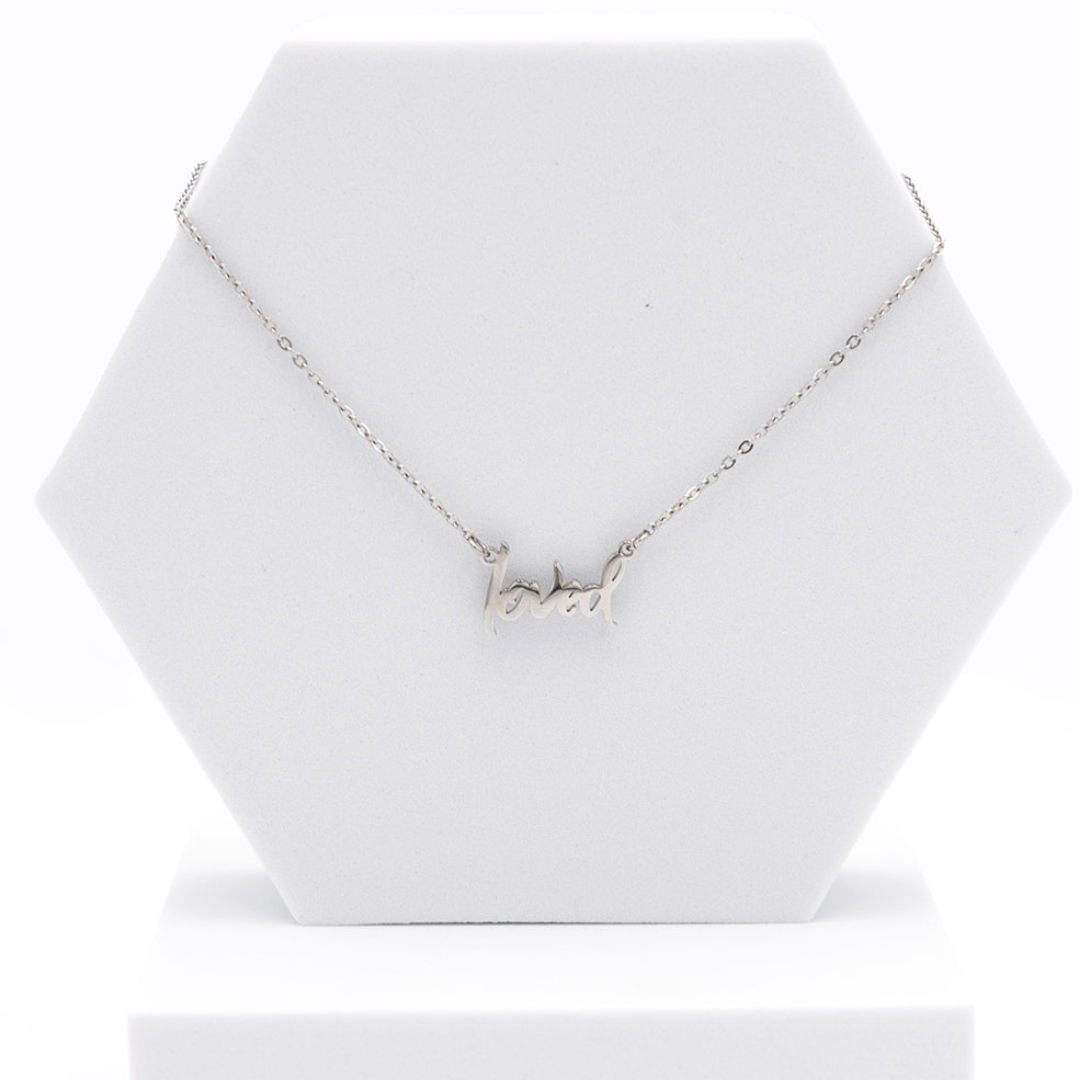 Loved affirmation necklace in silver from Sol Rise Essentials