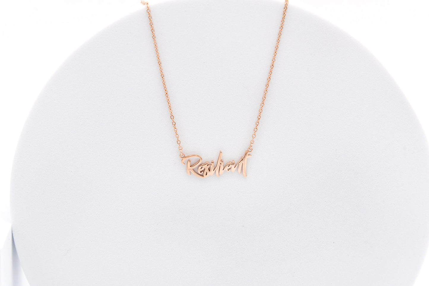 resilient affirmation necklace in color rose gold from Sol Rise Essentials
